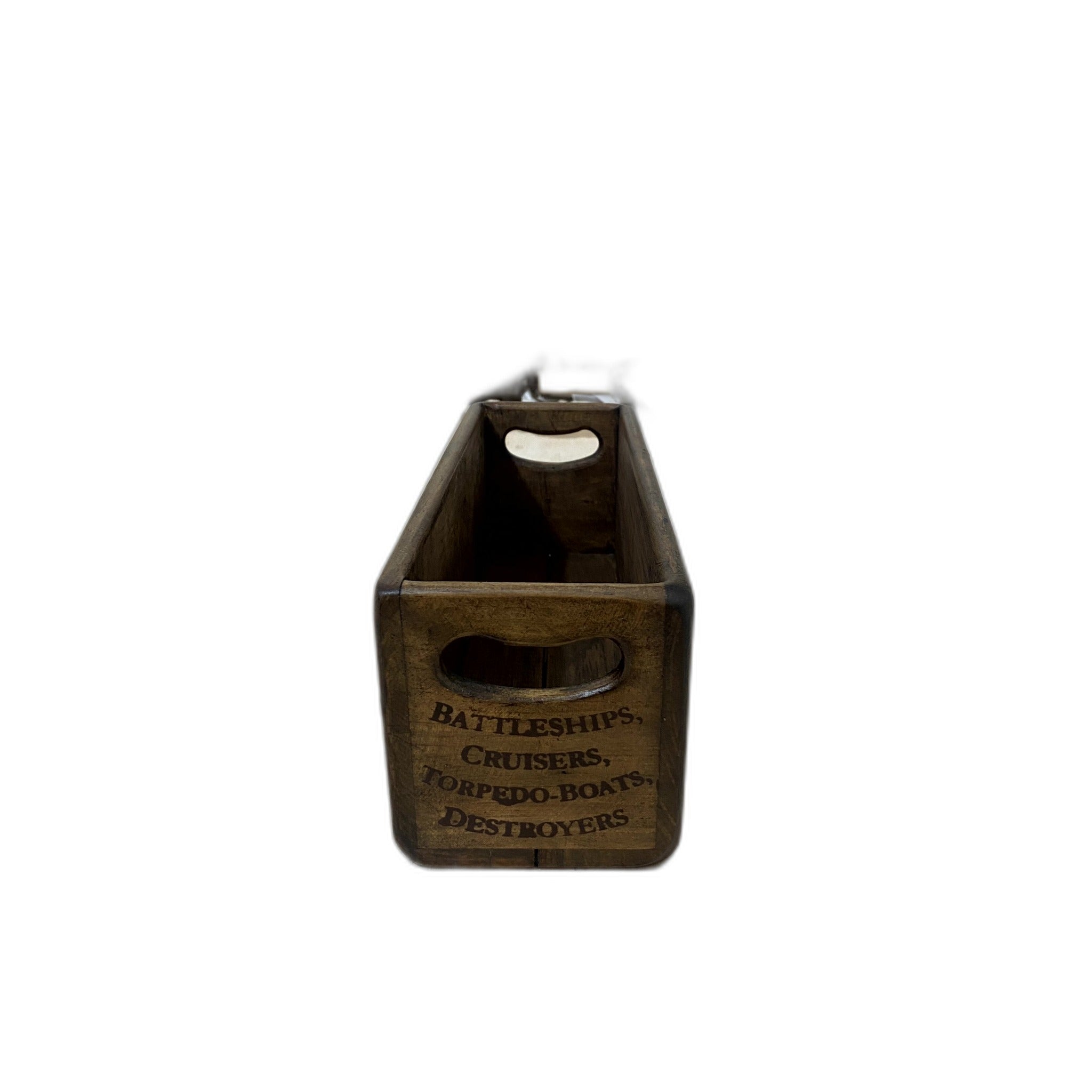 John Brown hand-stencilled wooden storage box in pine, XS size