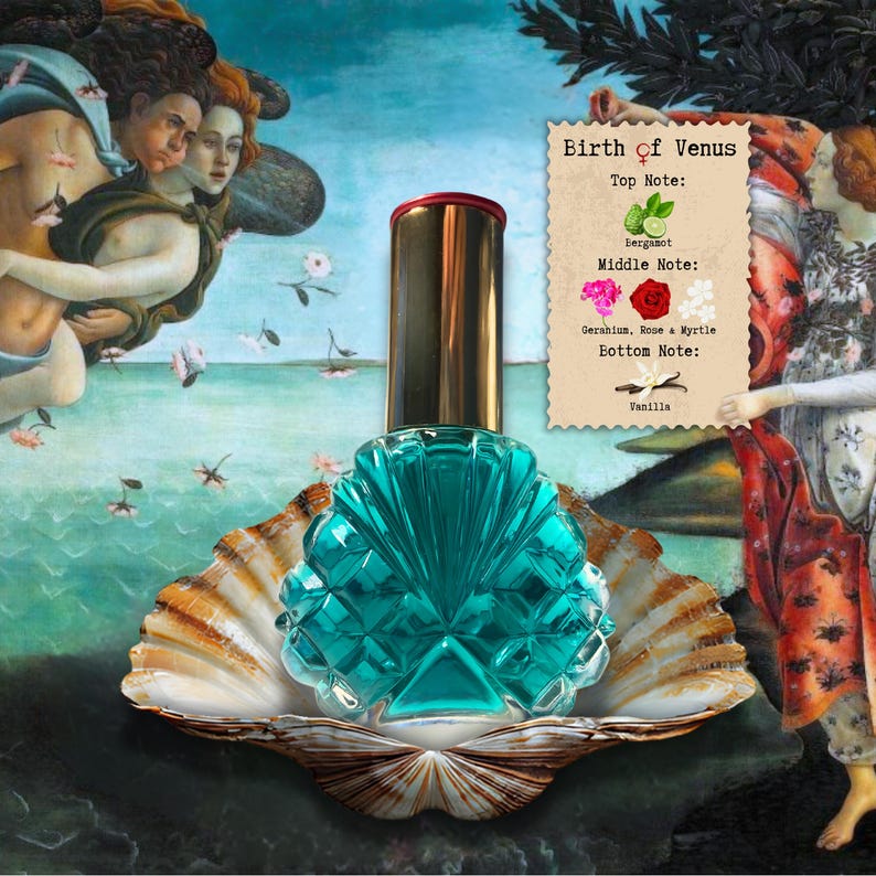 Birth of Venus room spray bottle in shell
